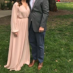 Lulus light pink floor-length dress size Medium